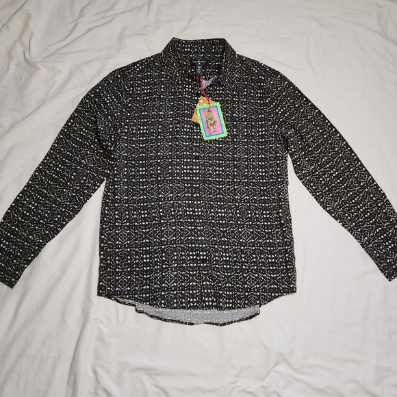 houston white Other - Houston White Long Sleeve Shirt Black and White Patterne.